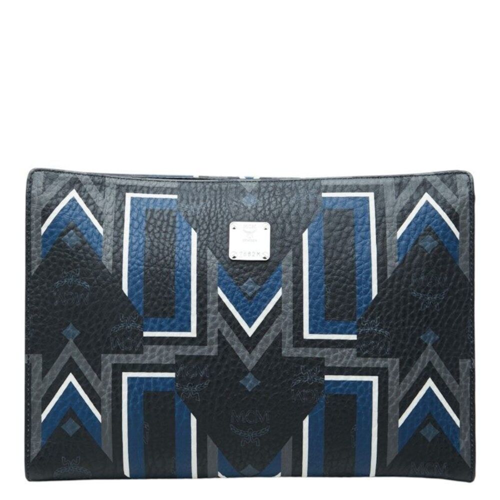 MCM Logo Leather Clutch Bag